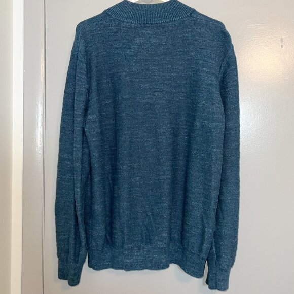L.L. Bean Men's 1/4 Zip Cotton Sweater Blue Size L-Reg - Picture 4 of 4